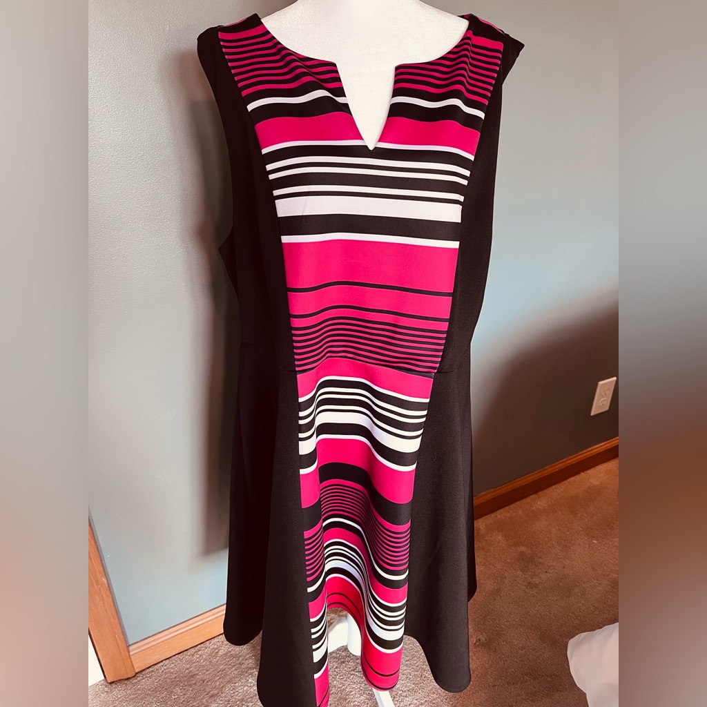 Torrid Black And Pink Striped Dress